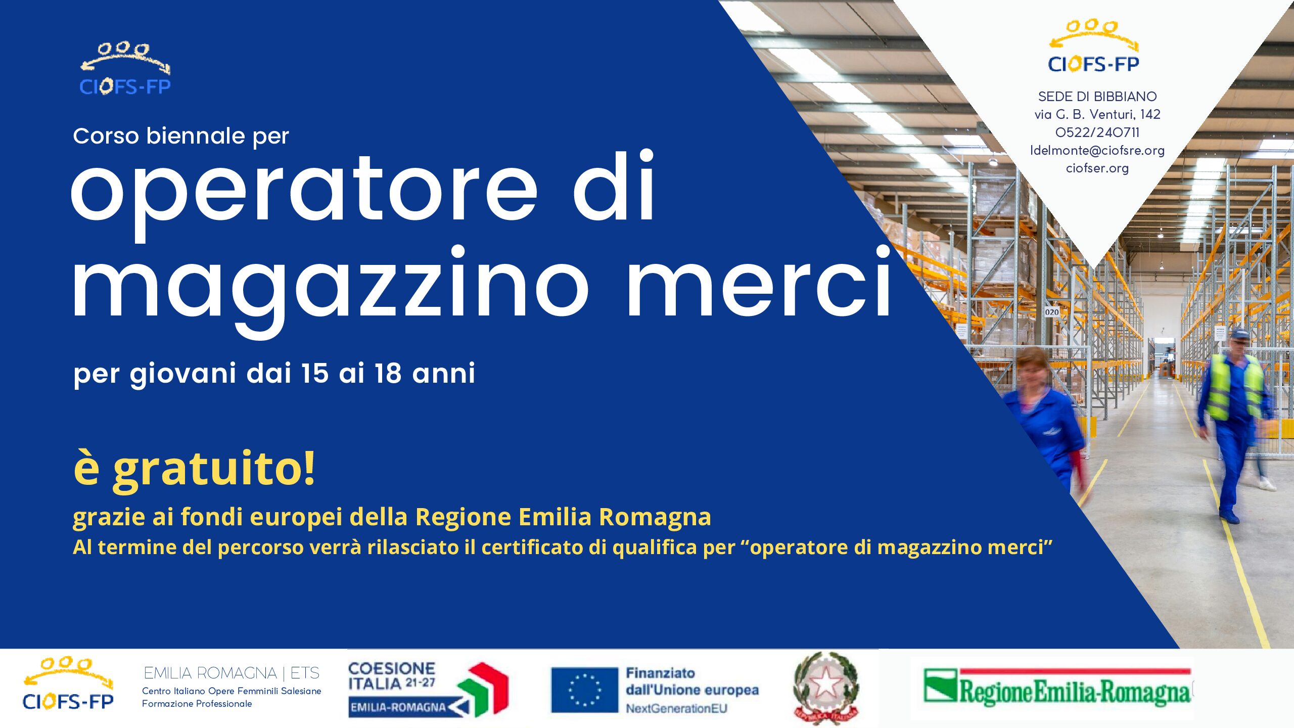 OPERATORE DI MAGAZZINO MERCI “II ANNUALITA’ IeFP 2024/2025”