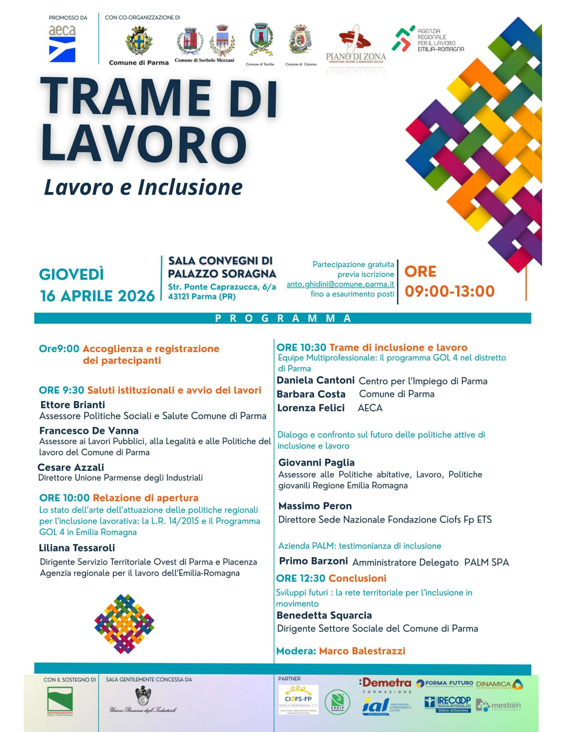 Inclusione e Lavoro: i risultati del programma GOL 4 al centro del convegno “Trame di Lavoro” a Parma