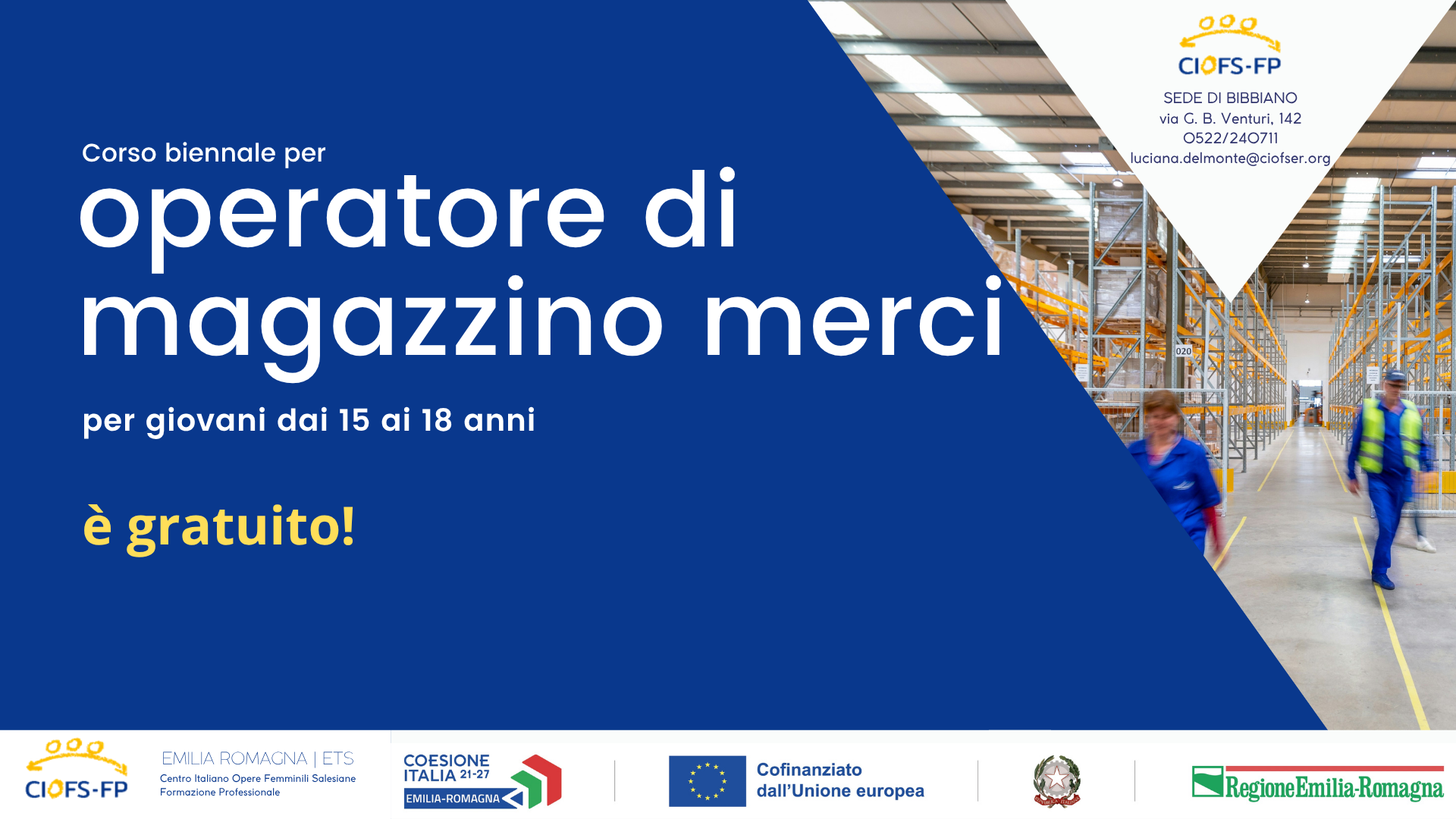 OPERATORE DI MAGAZZINO MERCI III ANNUALITA’ – IeFP 2025/2027