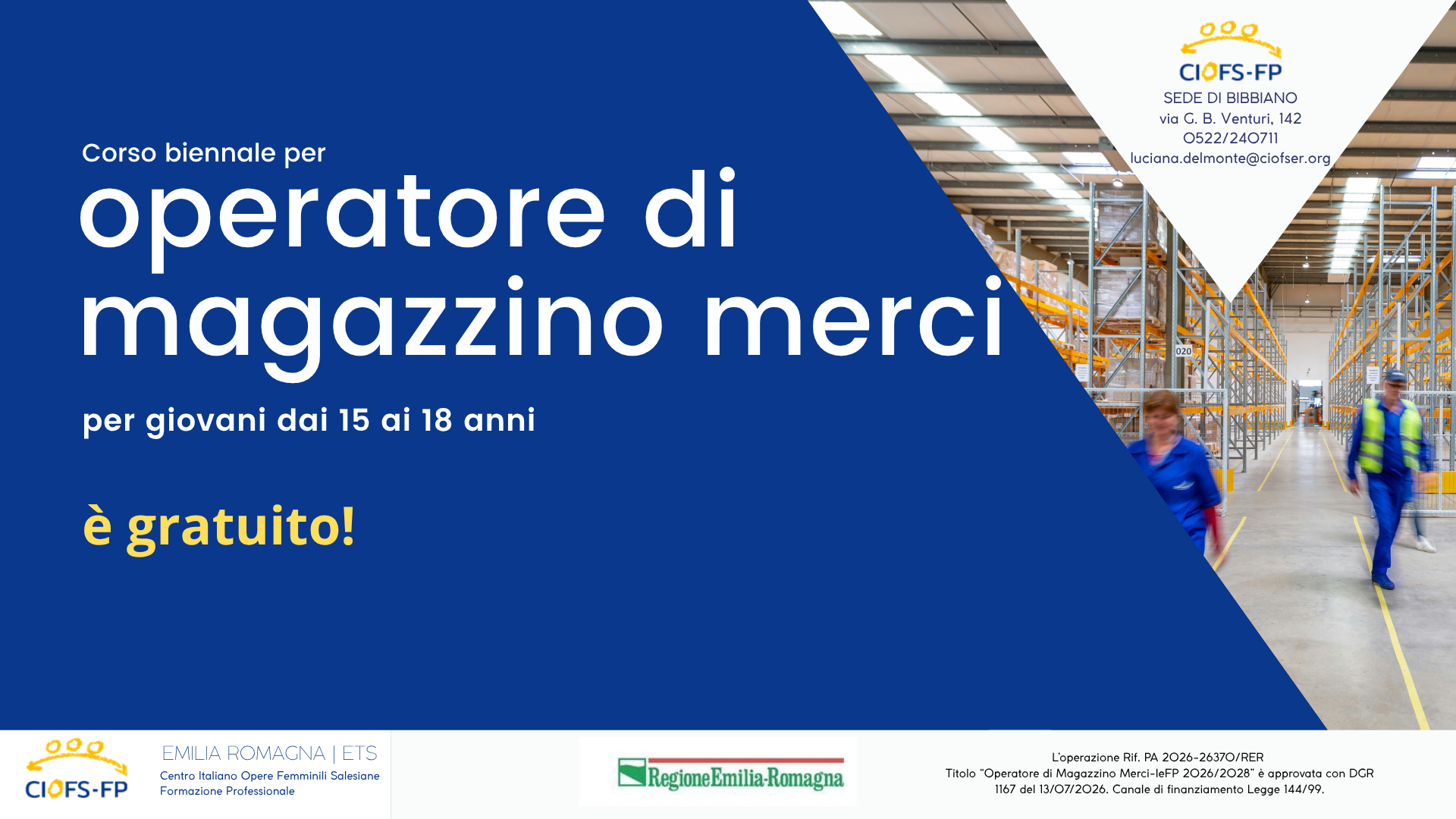 OPERATORE DI MAGAZZINO MERCI – IeFP 2026/2028